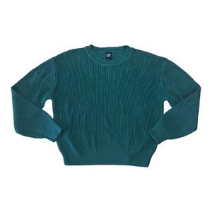 Gap Women's Soft Woven Fabric Pull-On Relaxed Fit Crewneck Sweater - Green